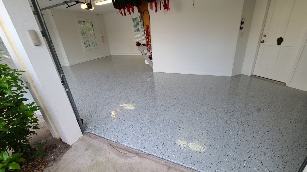 Finished Garage Floor with Epoxy Coating