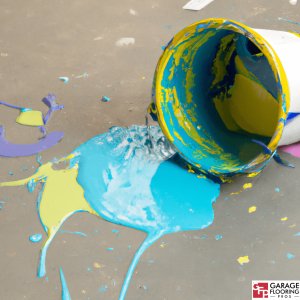 DIY Epoxy Flooring Bucket being dumped