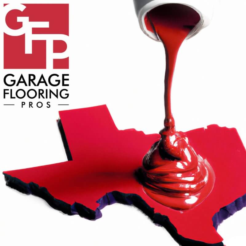 Red Epoxy Paint Being Poured on Texas
