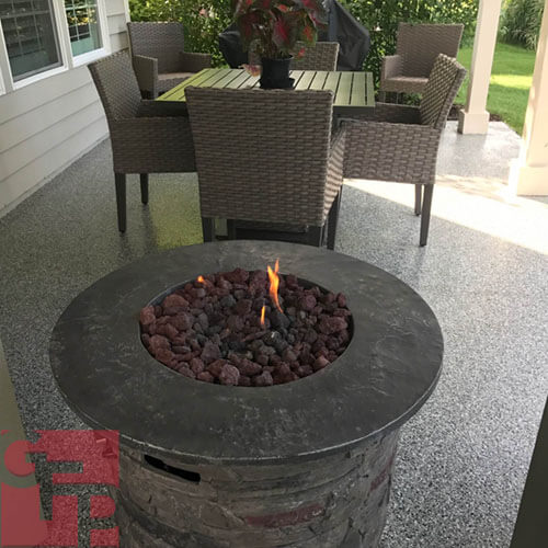 Outdoor Patio Epoxy Floor with Fire Pit
