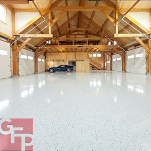 Polyaspartic Garage Floor Coating in Pole Barn