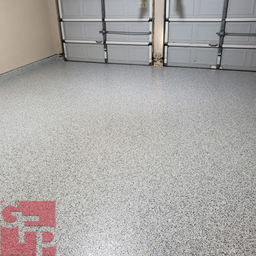 Residential Garage Flooring with Garage Doors Closed